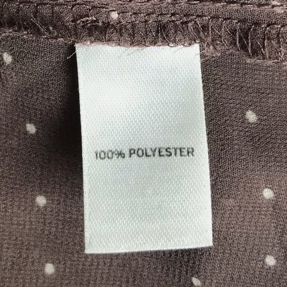 14th and Union Sheer Brown Polka Dot Long Sleeve Button Up Shirt - Picture 8 of 11